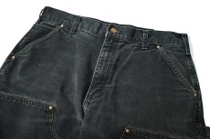 画像2: Used Carhartt Duck Double Knee Carpenter Pants Black カーハート (2)
