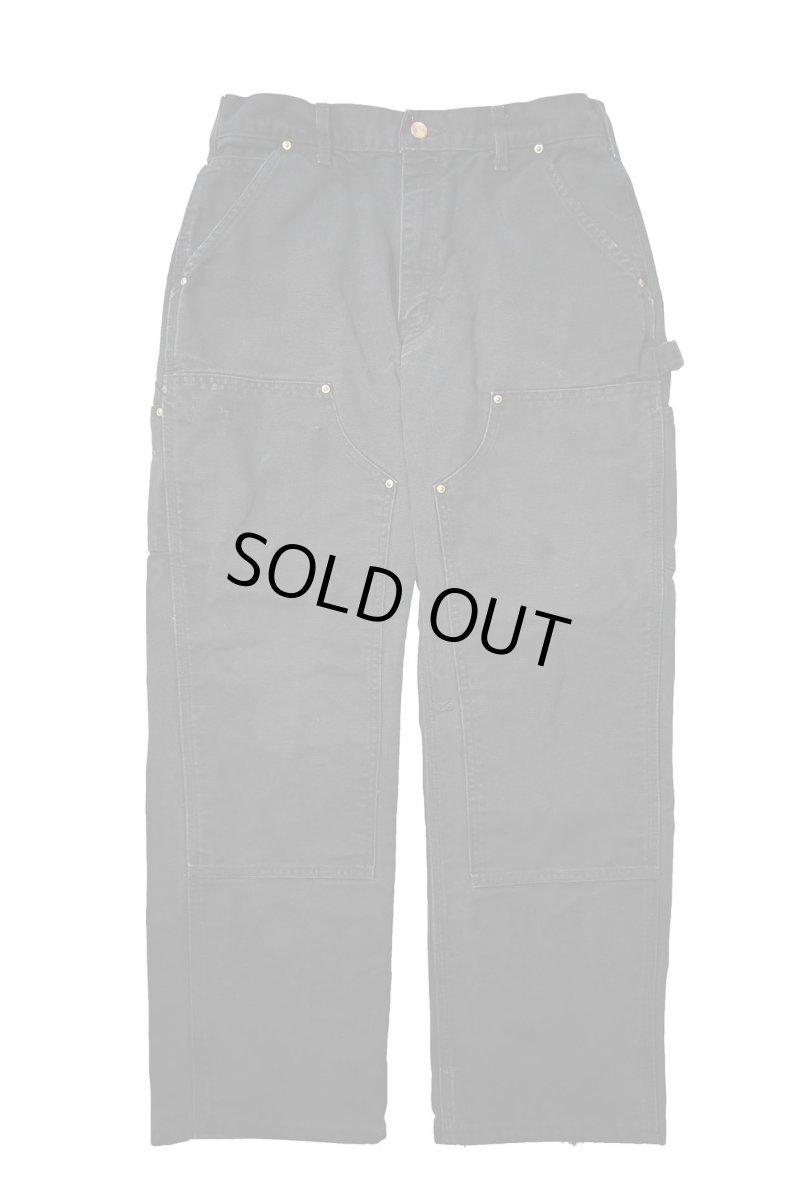 画像1: 20' Used Carhartt Duck Double Knee Carpenter Pants Black made in USA カーハート (1)