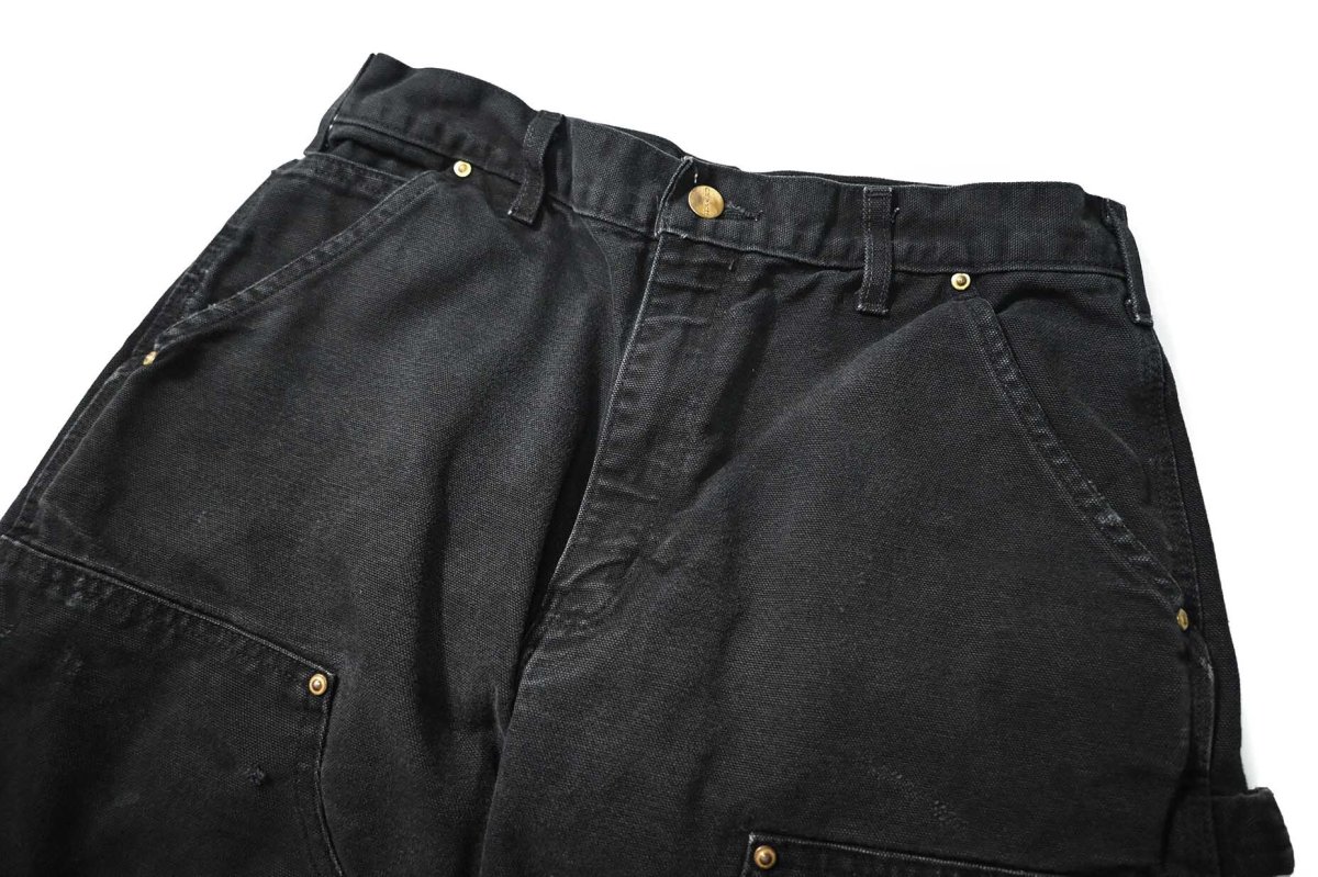 画像2: 20' Used Carhartt Duck Double Knee Carpenter Pants Black made in USA カーハート (2)