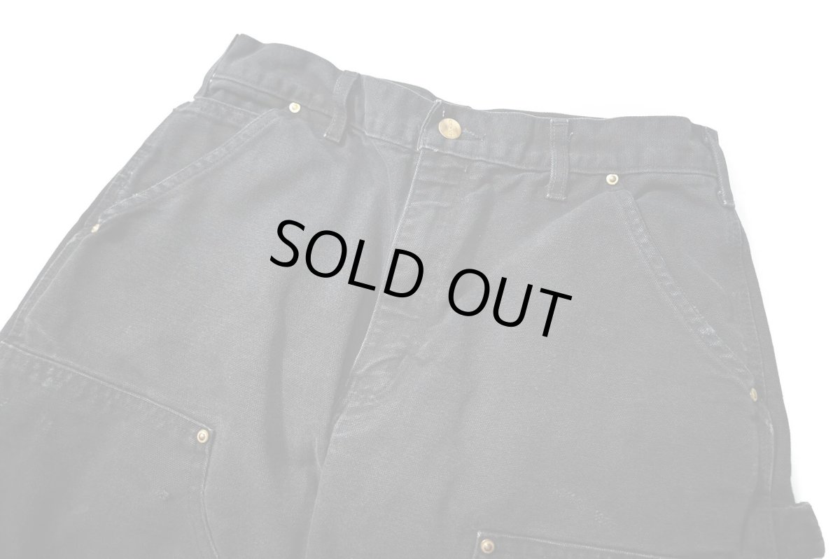 画像2: 20' Used Carhartt Duck Double Knee Carpenter Pants Black made in USA カーハート (2)