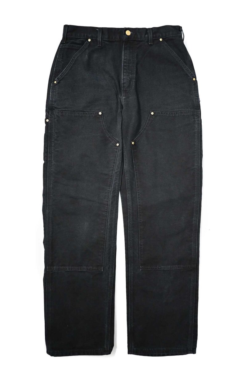画像1: 14' Used Carhartt Duck Double Knee Carpenter Pants Black made in USA カーハート (1)