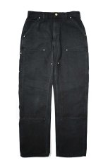 画像1: 14' Used Carhartt Duck Double Knee Carpenter Pants Black made in USA カーハート (1)