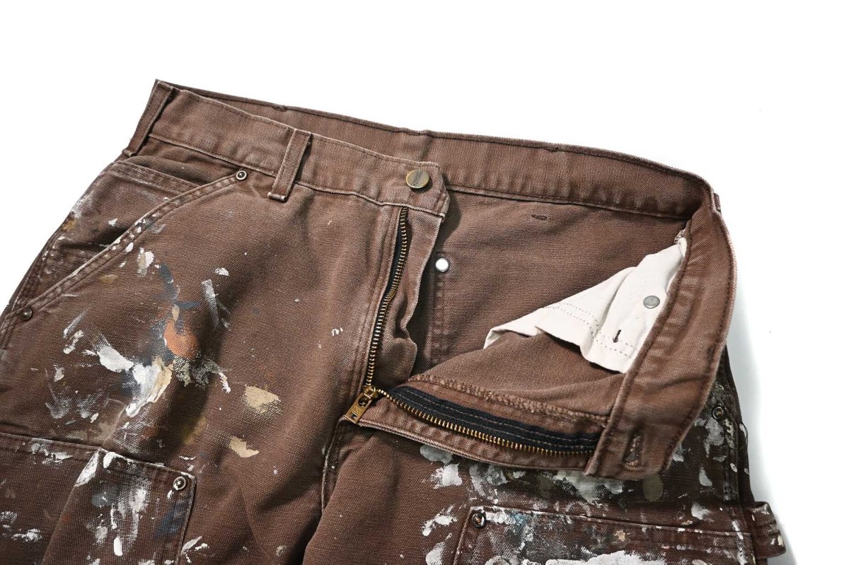 画像6: 00s Used Carhartt Duck Double Knee Carpenter Pants Chestnut made in USA カーハート (6)