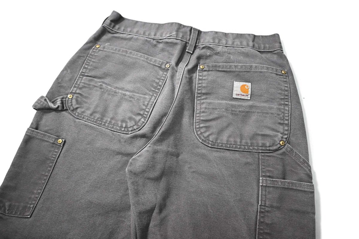 画像4: 16' Used Carhartt Duck Double Knee Carpenter Pants Gravel made in USA カーハート (4)
