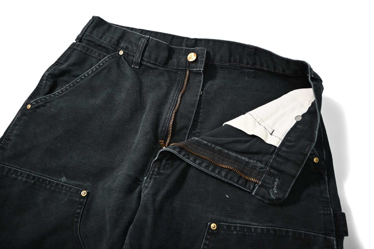 画像6: 00s Used Carhartt Duck Double Knee Carpenter Pants Black カーハート (6)