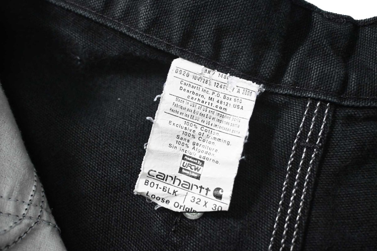 画像7: 20' Used Carhartt Duck Double Knee Carpenter Pants Black made in USA カーハート (7)