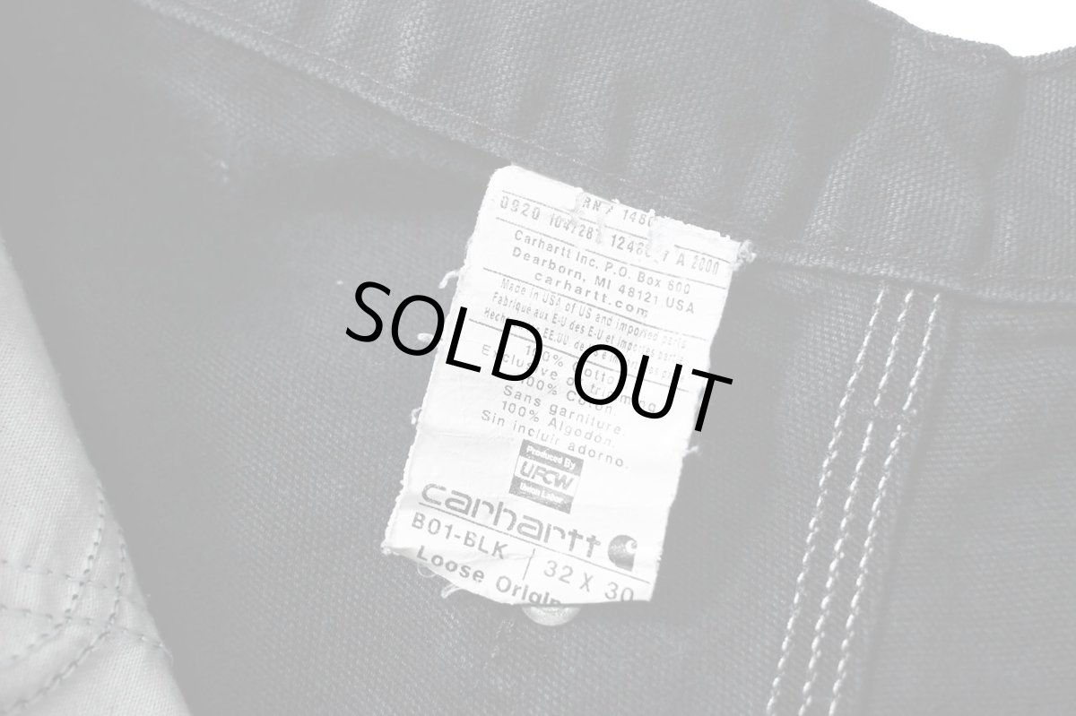 画像7: 20' Used Carhartt Duck Double Knee Carpenter Pants Black made in USA カーハート (7)