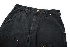 画像2: 14' Used Carhartt Duck Double Knee Carpenter Pants Black made in USA カーハート (2)