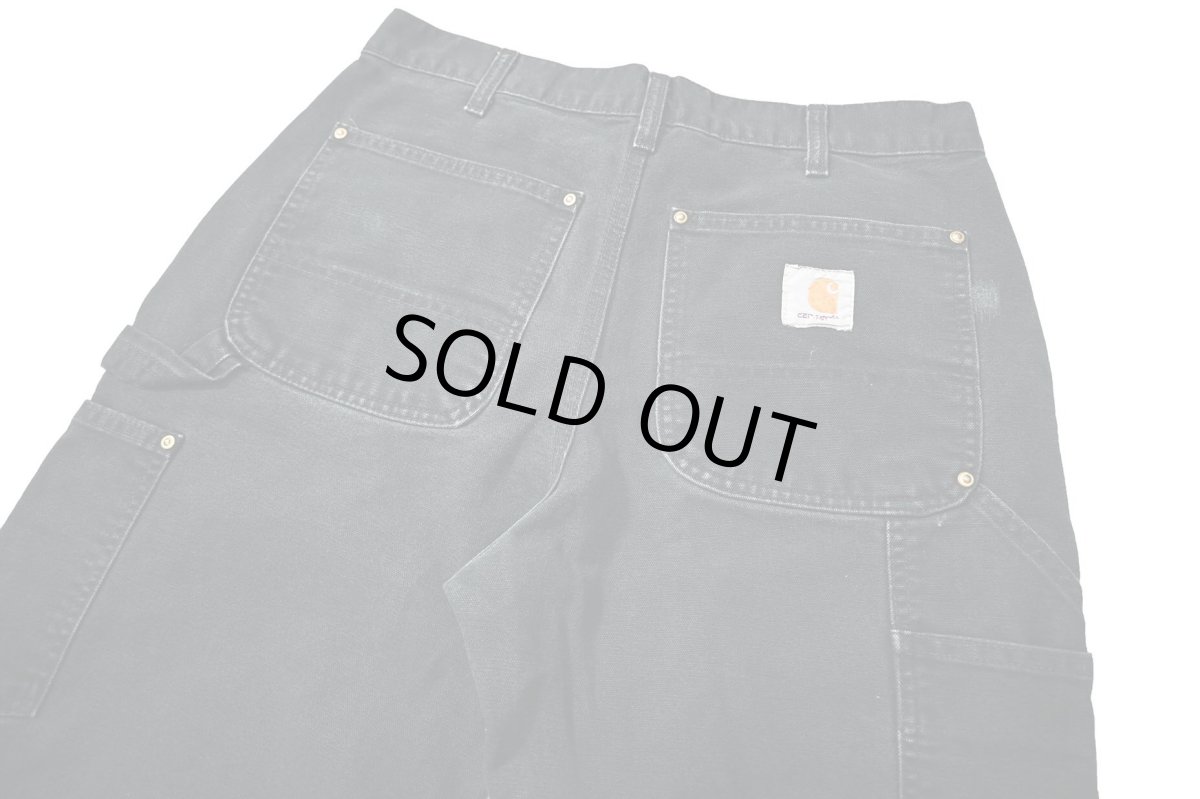画像5: 00s Used Carhartt Duck Double Knee Carpenter Pants Black カーハート (5)