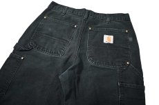 画像5: 00s Used Carhartt Duck Double Knee Carpenter Pants Black カーハート (5)