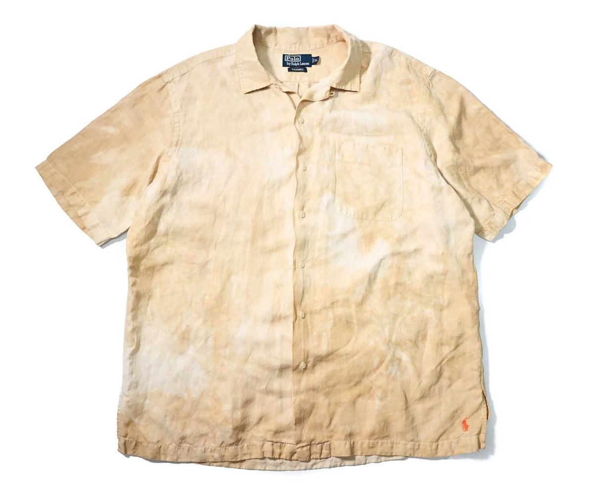 画像1: 90-00s Used Polo Ralph Lauren Linen/Silk Open Collar Shirt "Caldwell" (1)