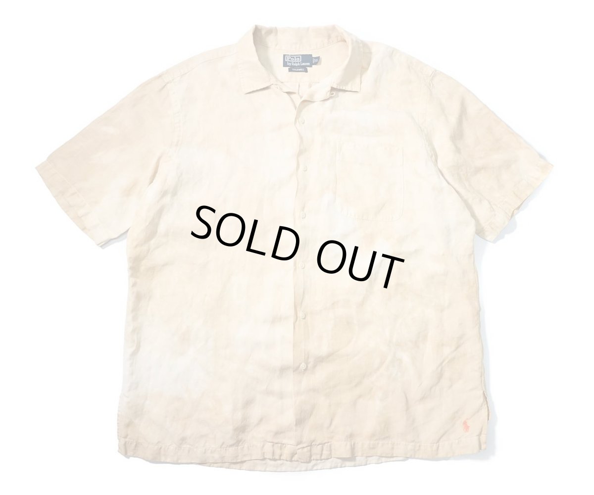 画像1: 90-00s Used Polo Ralph Lauren Linen/Silk Open Collar Shirt "Caldwell" (1)
