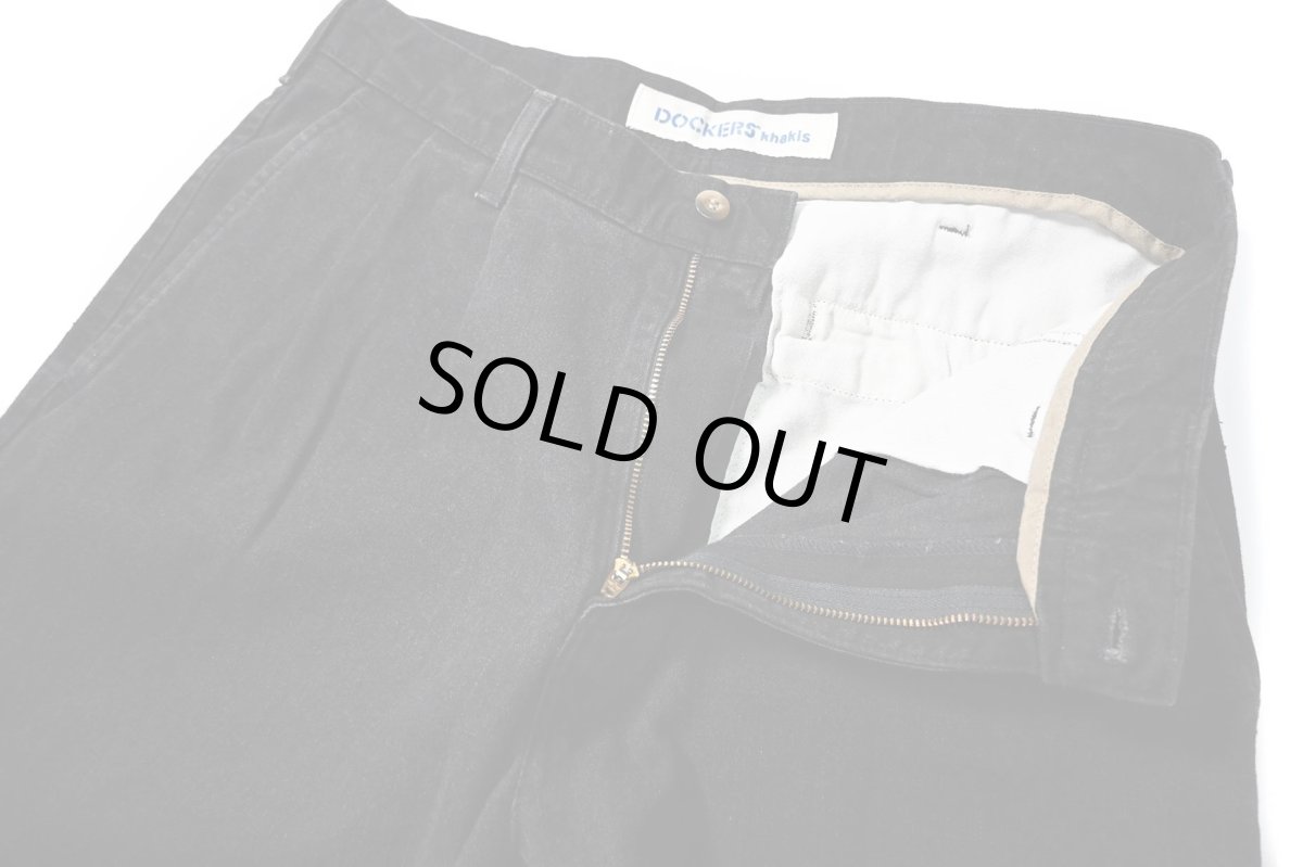 画像5: 00s Used Dockers Denim Pleated Trouser Black (5)