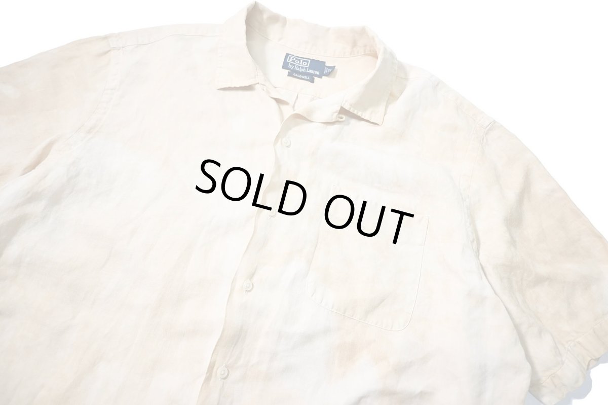 画像2: 90-00s Used Polo Ralph Lauren Linen/Silk Open Collar Shirt "Caldwell" (2)