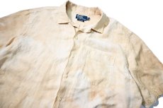画像2: 90-00s Used Polo Ralph Lauren Linen/Silk Open Collar Shirt "Caldwell" (2)