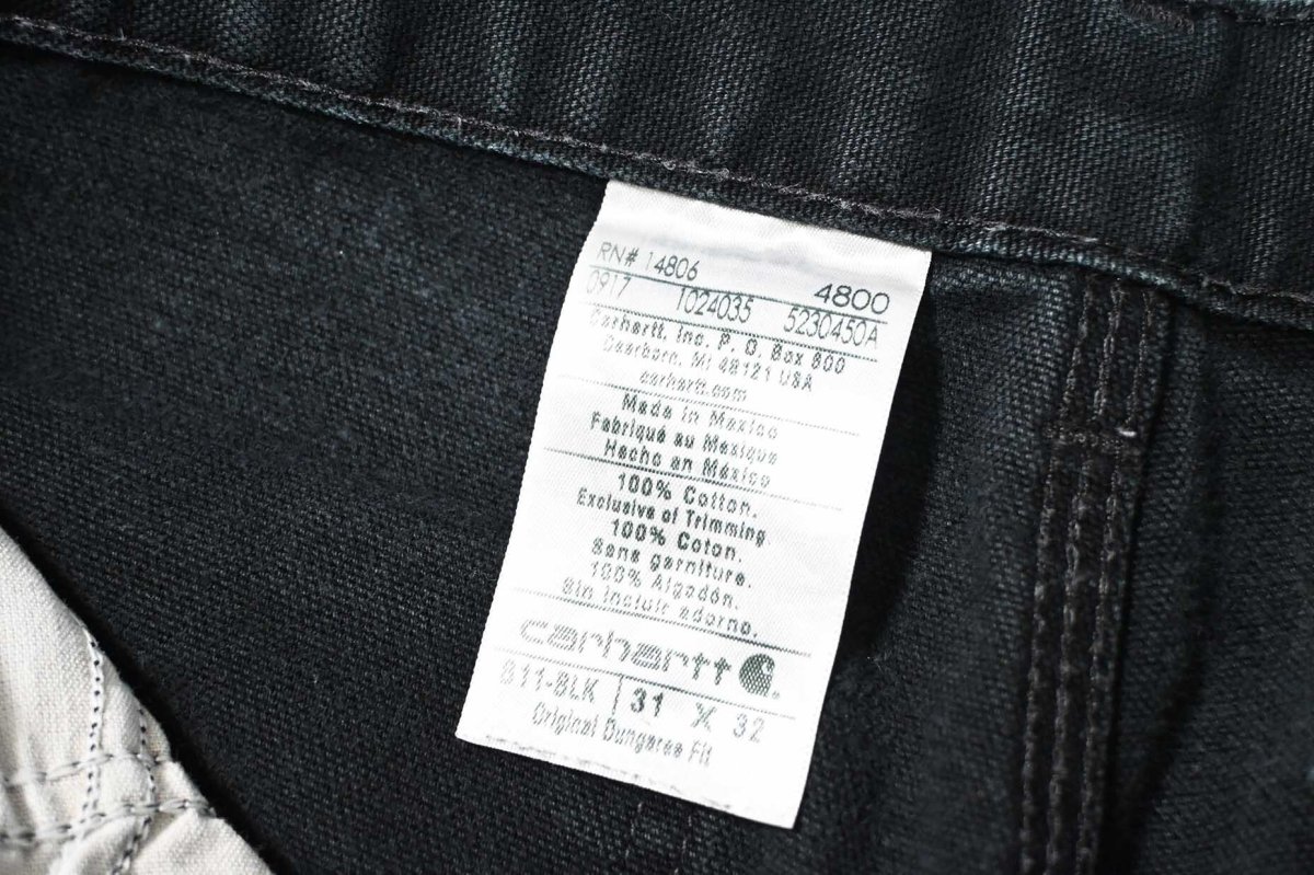 画像6: 17' Used Carhartt Duck Carpenter Pants Black カーハート (6)