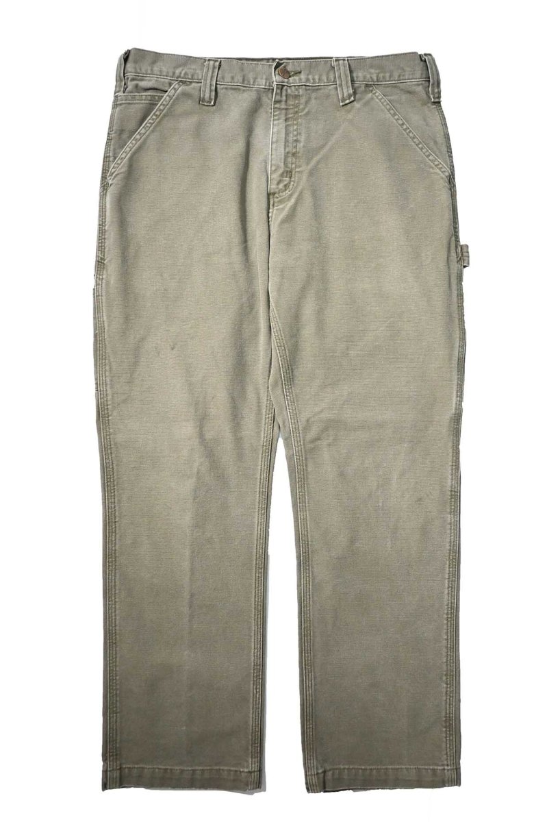 画像1: 12' Used Carhartt Duck Carpenter Pants Moss カーハート (1)