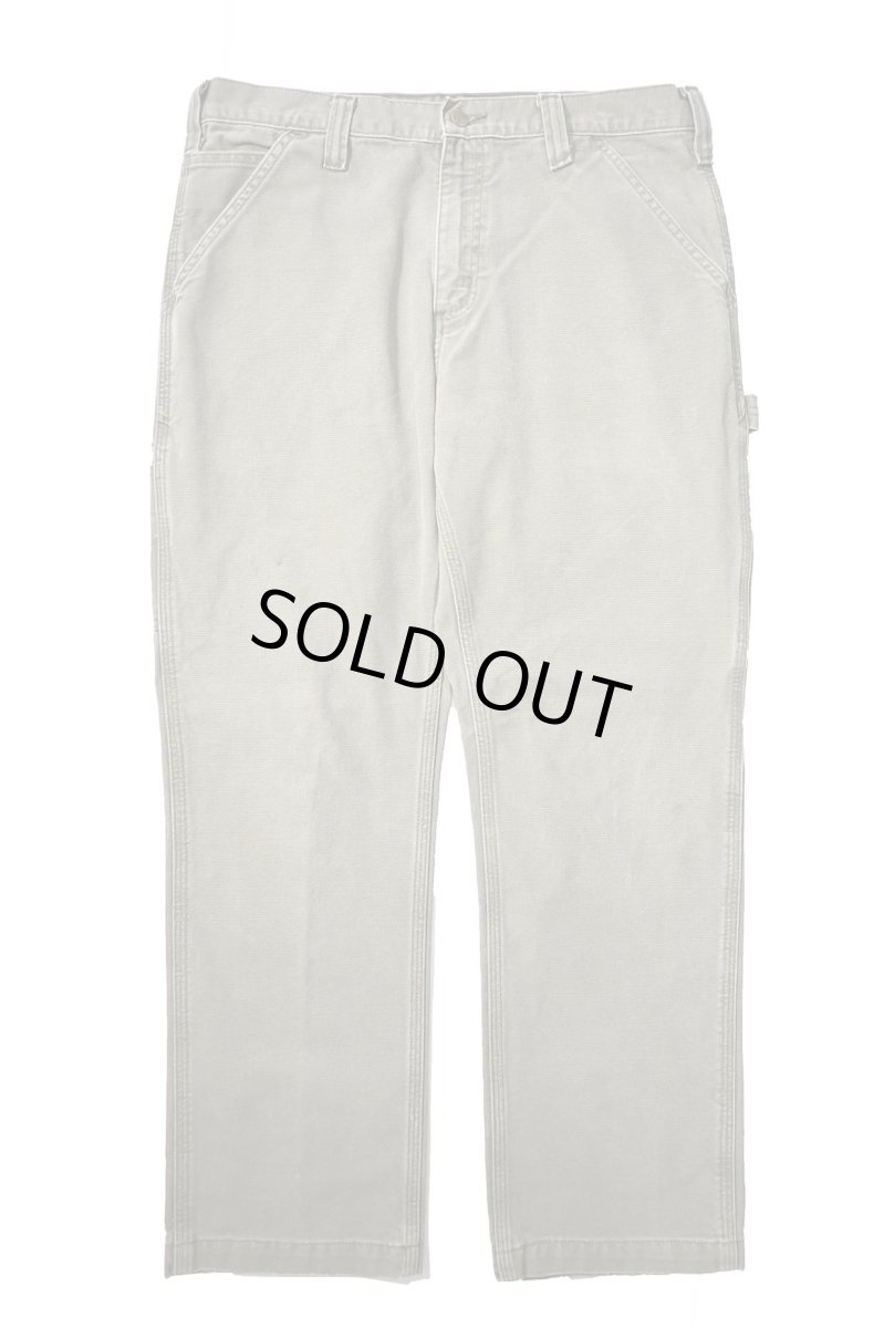 画像1: 12' Used Carhartt Duck Carpenter Pants Moss カーハート (1)