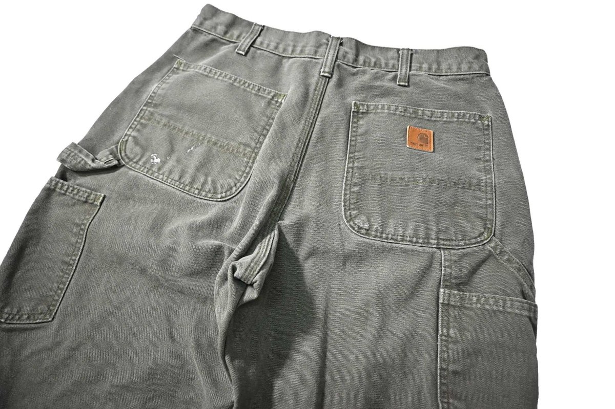 画像4: 10' Used Carhartt Duck Carpenter Pants Moss カーハート (4)