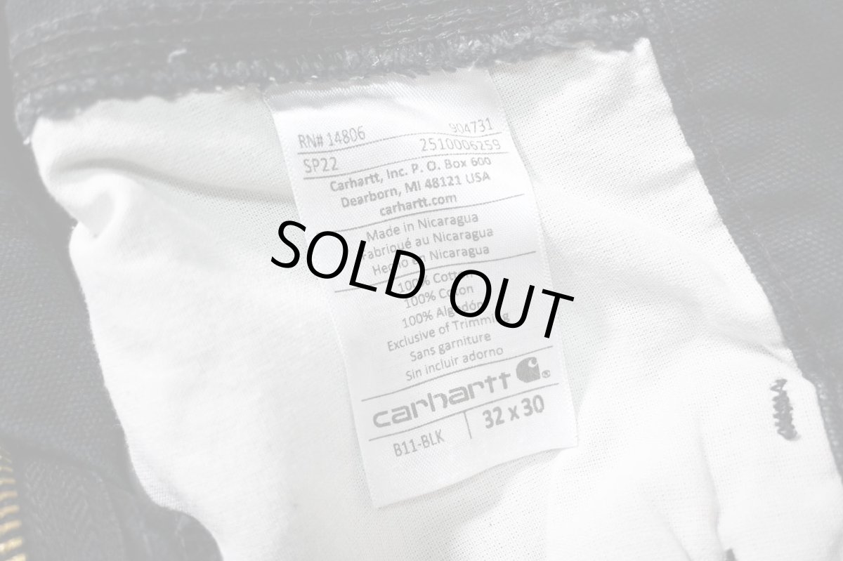 画像7: Used Carhartt Duck Carpenter Pants Black カーハート (7)