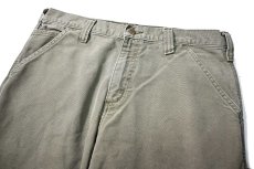 画像2: 12' Used Carhartt Duck Carpenter Pants Moss カーハート (2)