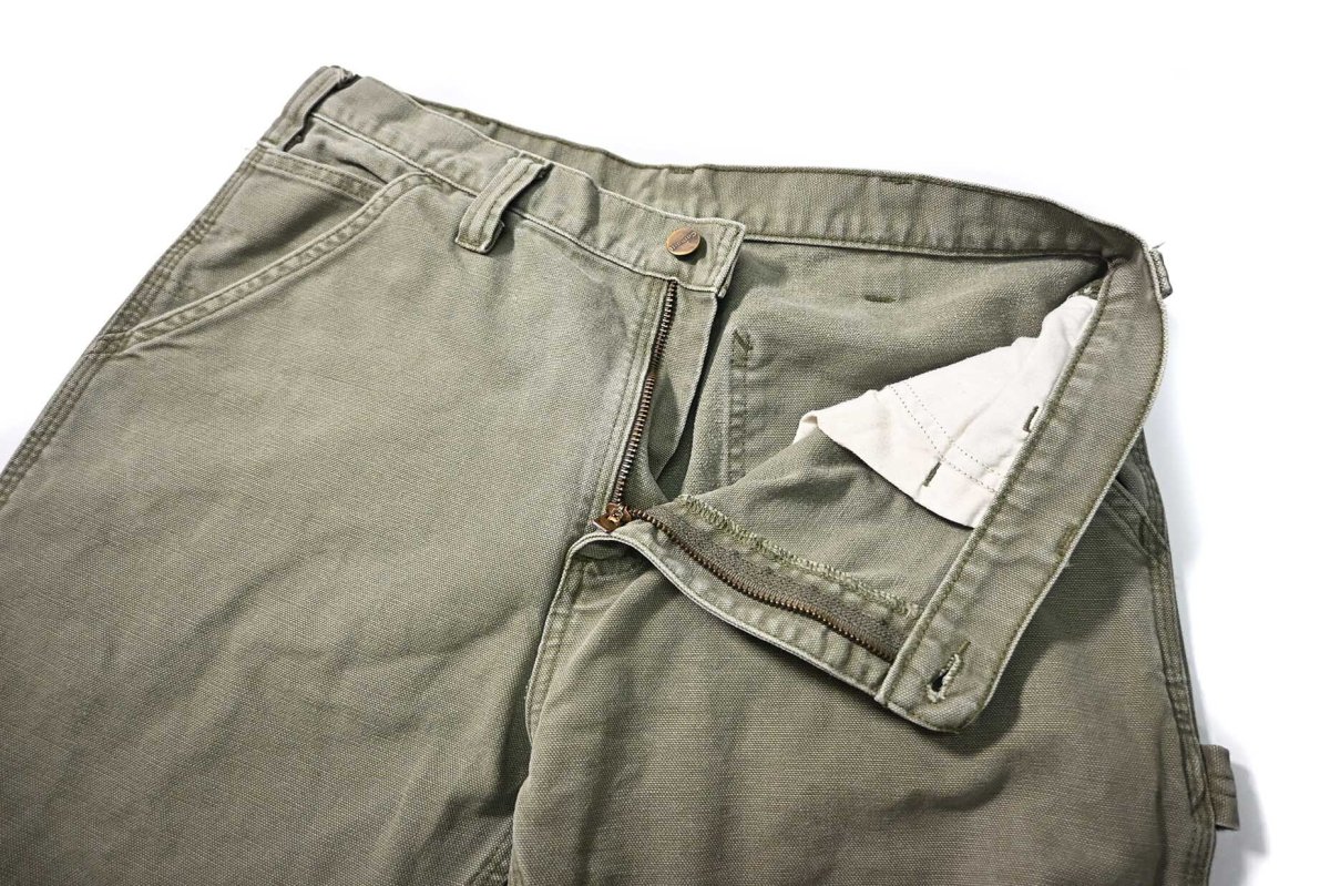 画像5: 12' Used Carhartt Duck Carpenter Pants Moss カーハート (5)