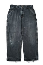 画像1: 14' Used Carhartt Duck Carpenter Pants Black カーハート (1)