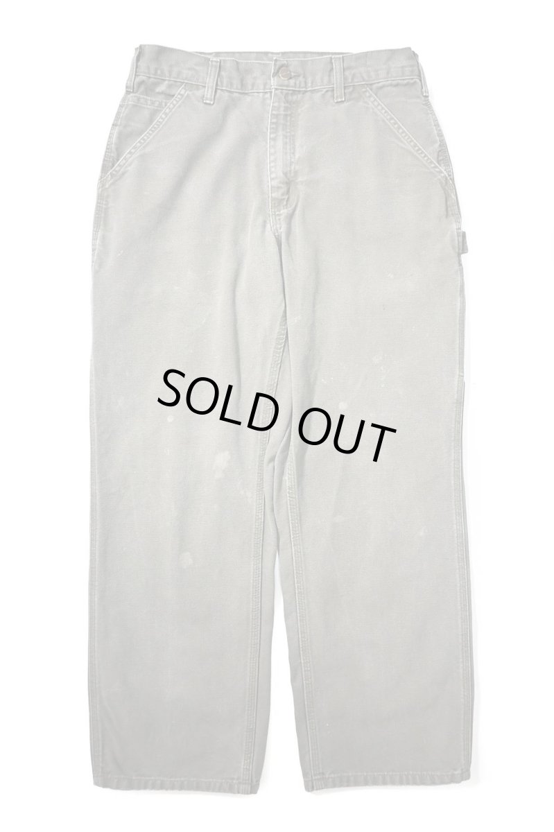 画像1: 10' Used Carhartt Duck Carpenter Pants Moss カーハート (1)