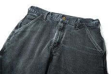 画像2: 14' Used Carhartt Duck Carpenter Pants Black カーハート (2)