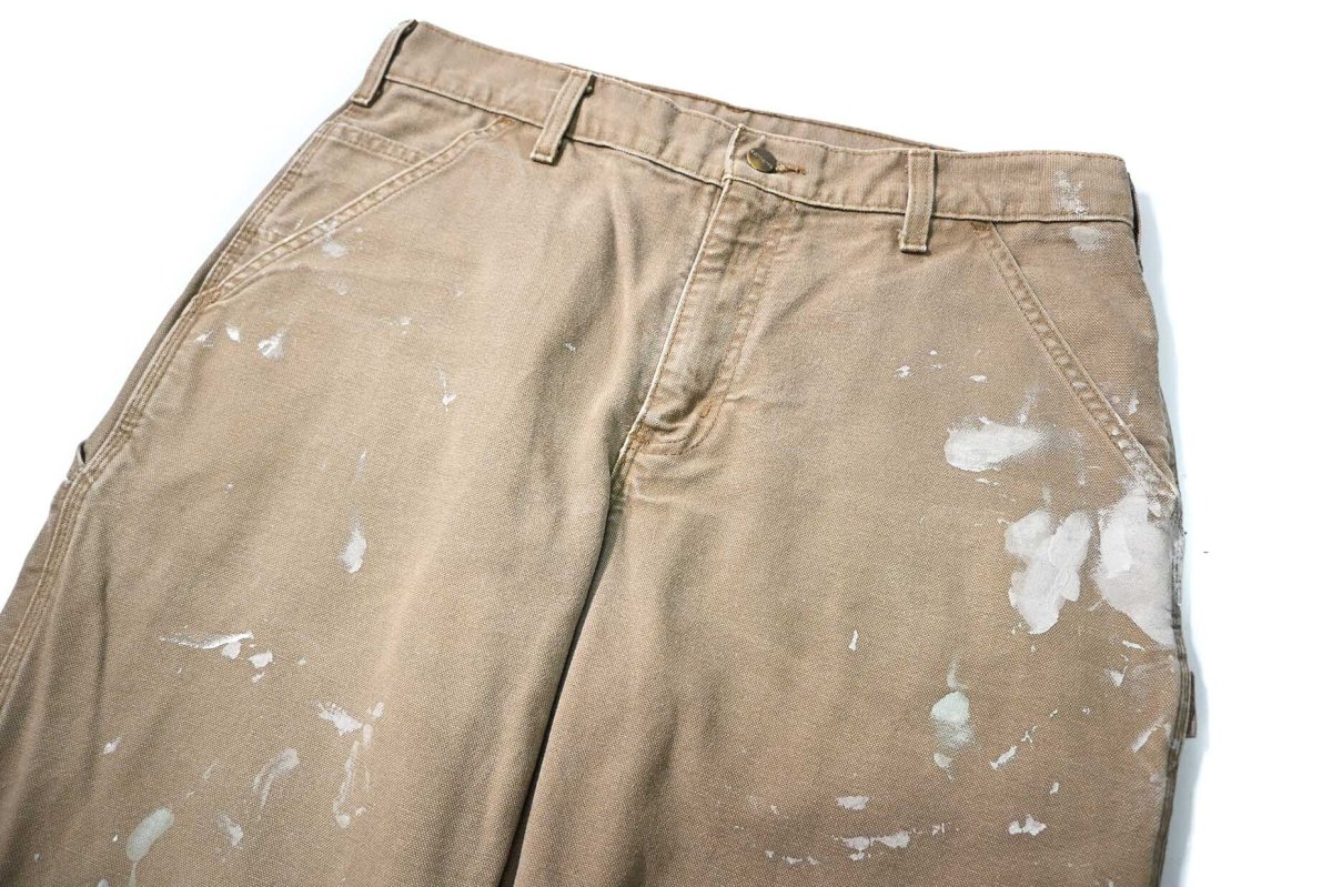 画像2: 15' Used Carhartt Duck Carpenter Pants Canyon Brown カーハート (2)