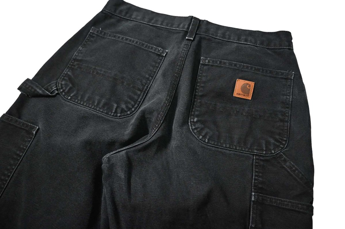 画像4: 17' Used Carhartt Duck Carpenter Pants Black カーハート (4)
