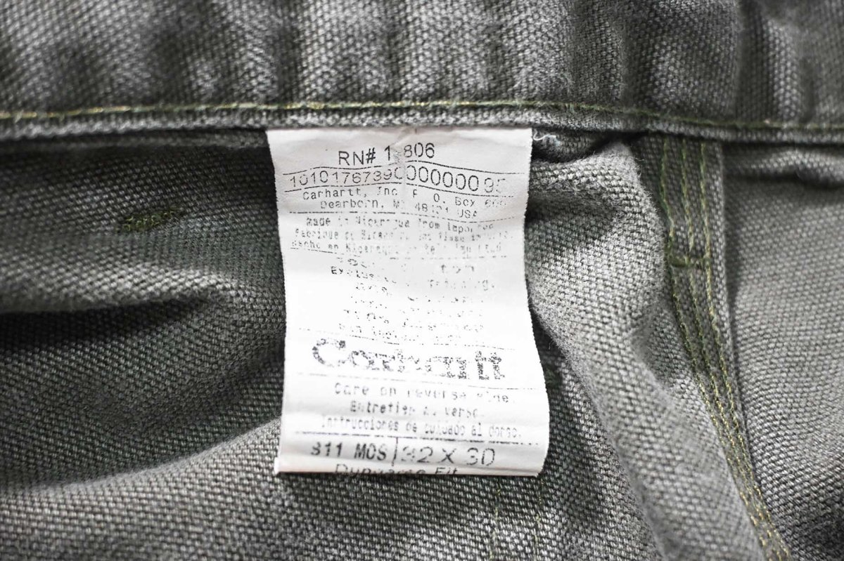 画像6: 10' Used Carhartt Duck Carpenter Pants Moss カーハート (6)