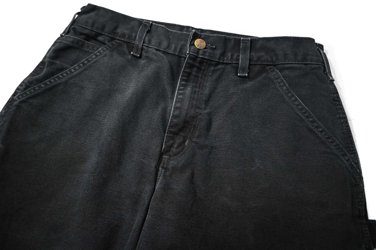 画像2: 17' Used Carhartt Duck Carpenter Pants Black カーハート (2)