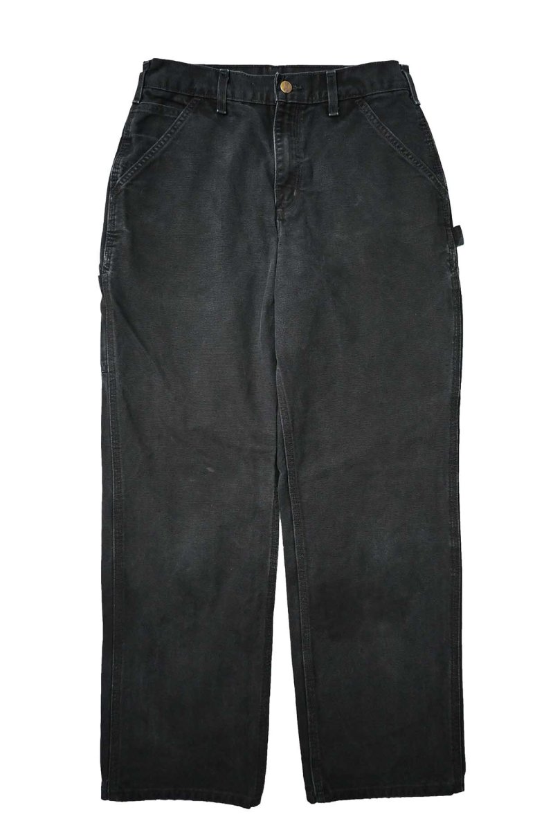 画像1: 17' Used Carhartt Duck Carpenter Pants Black カーハート (1)
