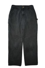 画像1: 17' Used Carhartt Duck Carpenter Pants Black カーハート (1)