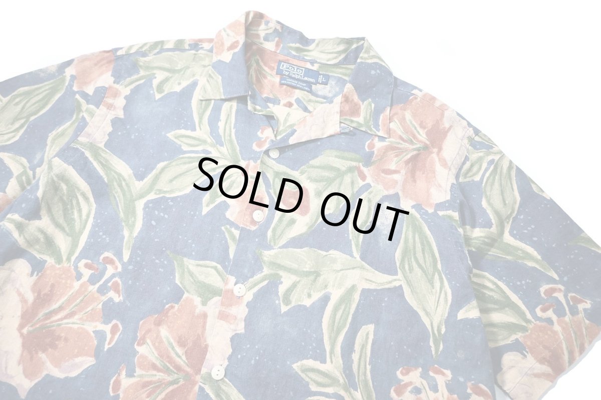 画像2: 90-00s Used Polo Ralph Lauren Open Collar Shirt "Vintage Camp" (2)