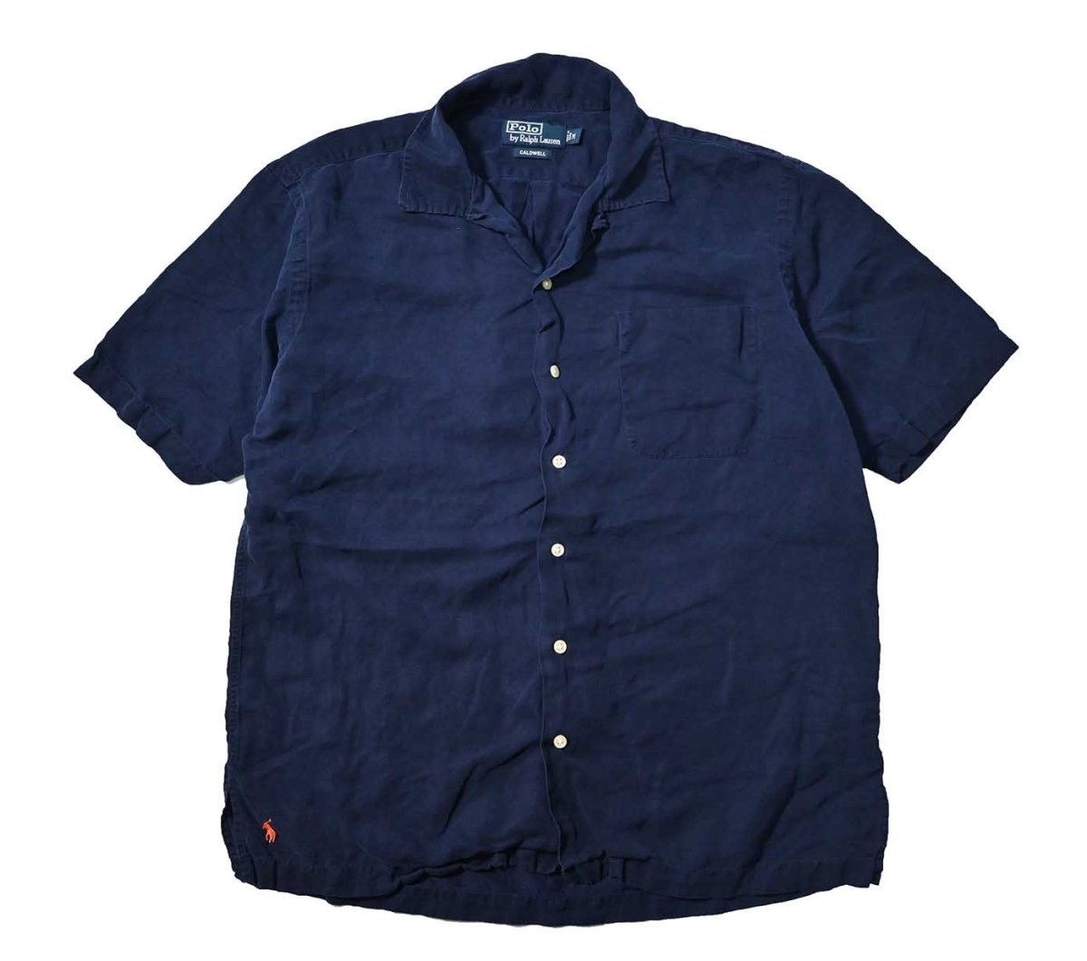 画像1: 90-00s Used Polo Ralph Lauren Linen/Silk Open Collar Shirt "Caldwell" (1)