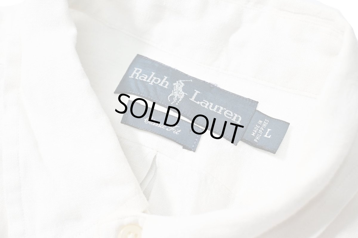 画像4: 90-00s Used Ralph Lauren Short Sleeve Linen B/D Shirt "Classic Fit" (4)