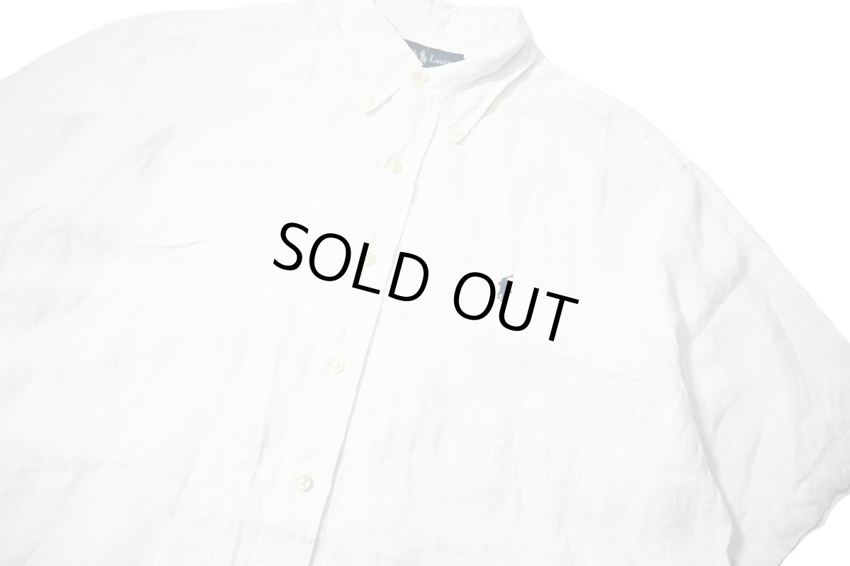 画像2: 90-00s Used Ralph Lauren Short Sleeve Linen B/D Shirt "Classic Fit" (2)