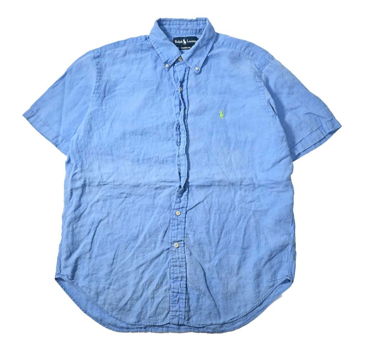 画像1: 90-00s Used Ralph Lauren Short Sleeve Linen B/D Shirt "Classic Fit" (1)