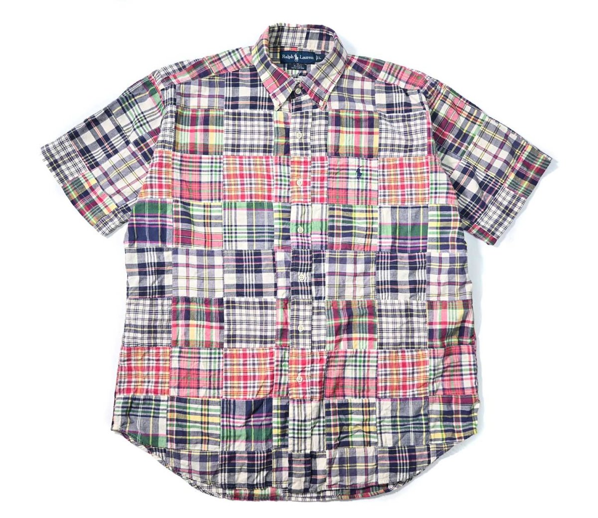 画像1: 90-00s Used Ralph Lauren Short Sleeve Patchwork B/D Shirt "Blake" (1)