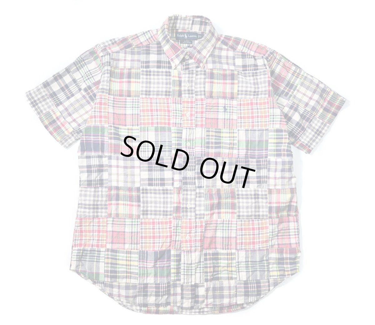 画像1: 90-00s Used Ralph Lauren Short Sleeve Patchwork B/D Shirt "Blake" (1)