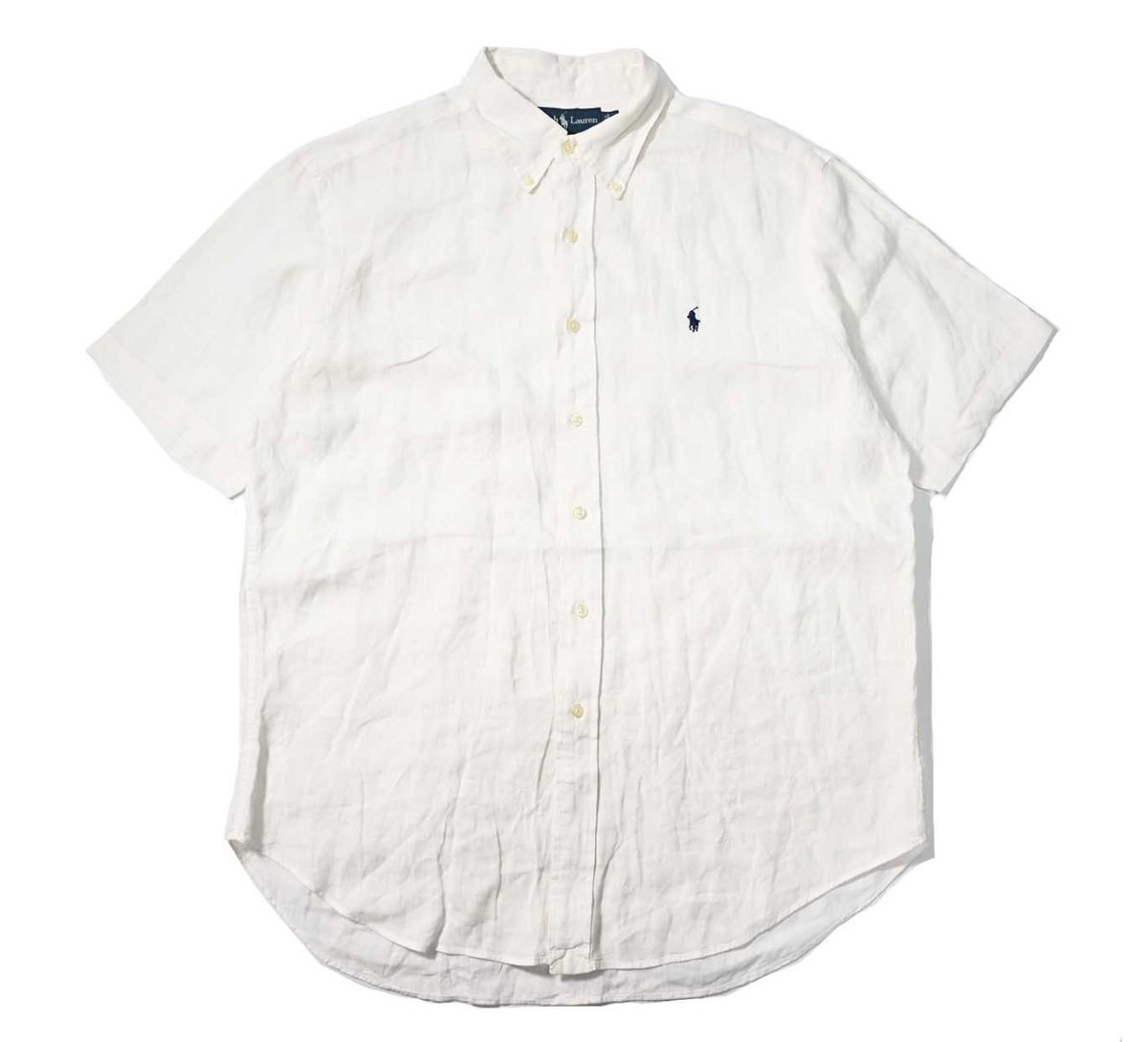 画像1: 90-00s Used Ralph Lauren Short Sleeve Linen B/D Shirt "Classic Fit" (1)