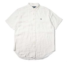 画像1: 90-00s Used Ralph Lauren Short Sleeve Linen B/D Shirt "Classic Fit" (1)