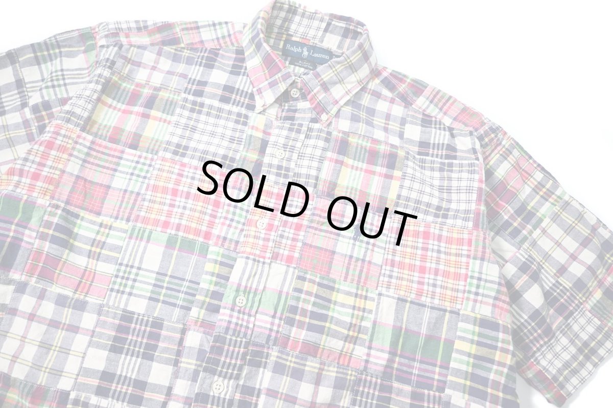 画像2: 90-00s Used Ralph Lauren Short Sleeve Patchwork B/D Shirt "Blake" (2)