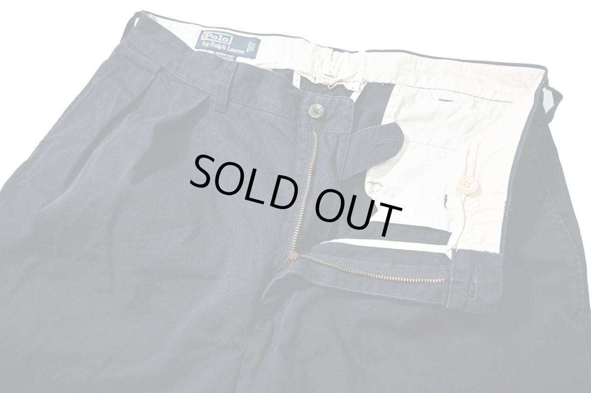 画像5: 90-00s Used Polo Ralph Lauren Pleated Chino Trouser Navy "Andrew Pant" ラルフローレン (5)