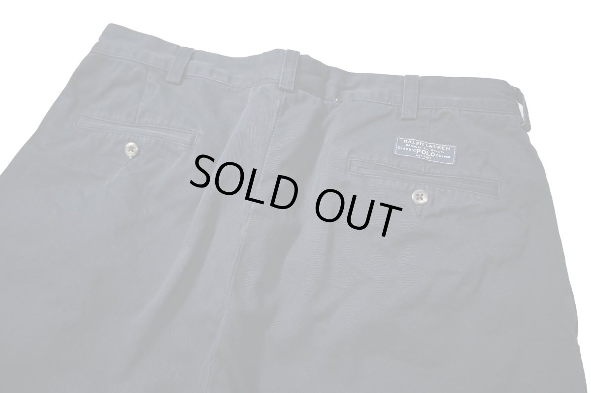 画像4: 90-00s Used Polo Ralph Lauren Pleated Chino Trouser Navy "Andrew Pant" ラルフローレン (4)