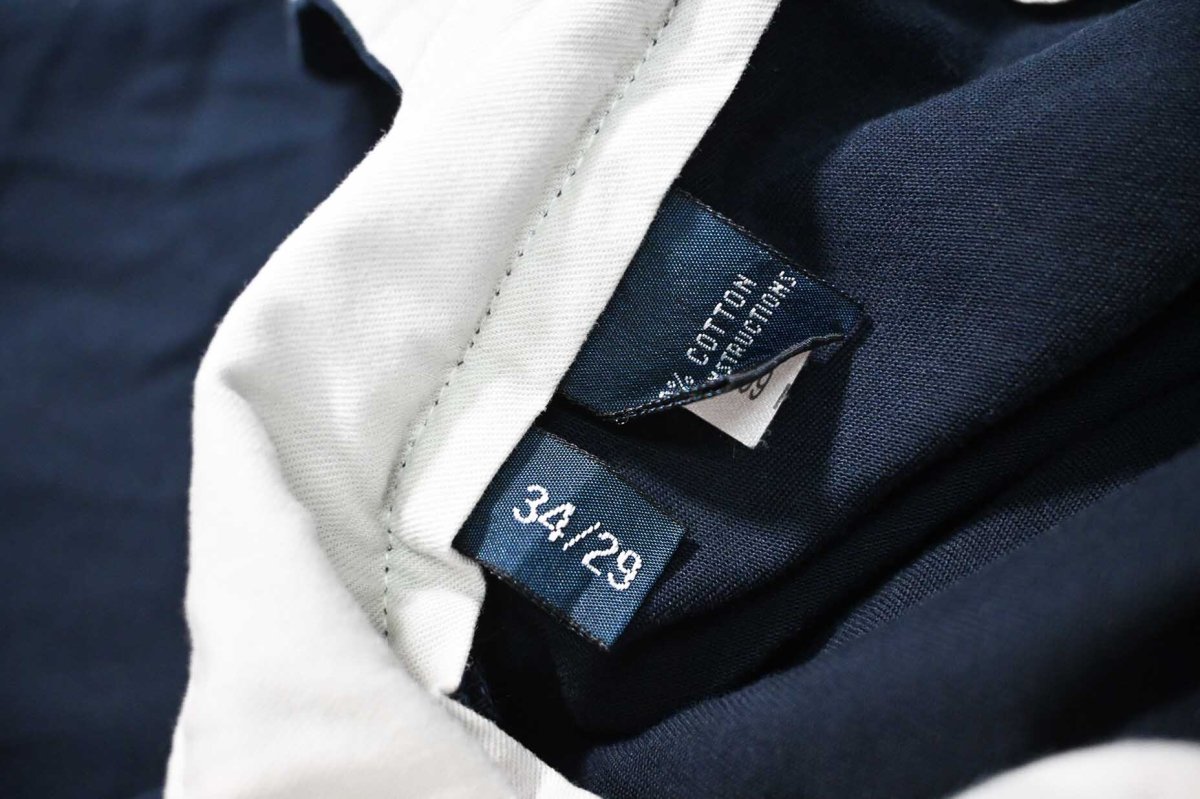 画像7: 90-00s Used Polo Ralph Lauren Pleated Chino Trouser Navy "Andrew Pant" ラルフローレン (7)