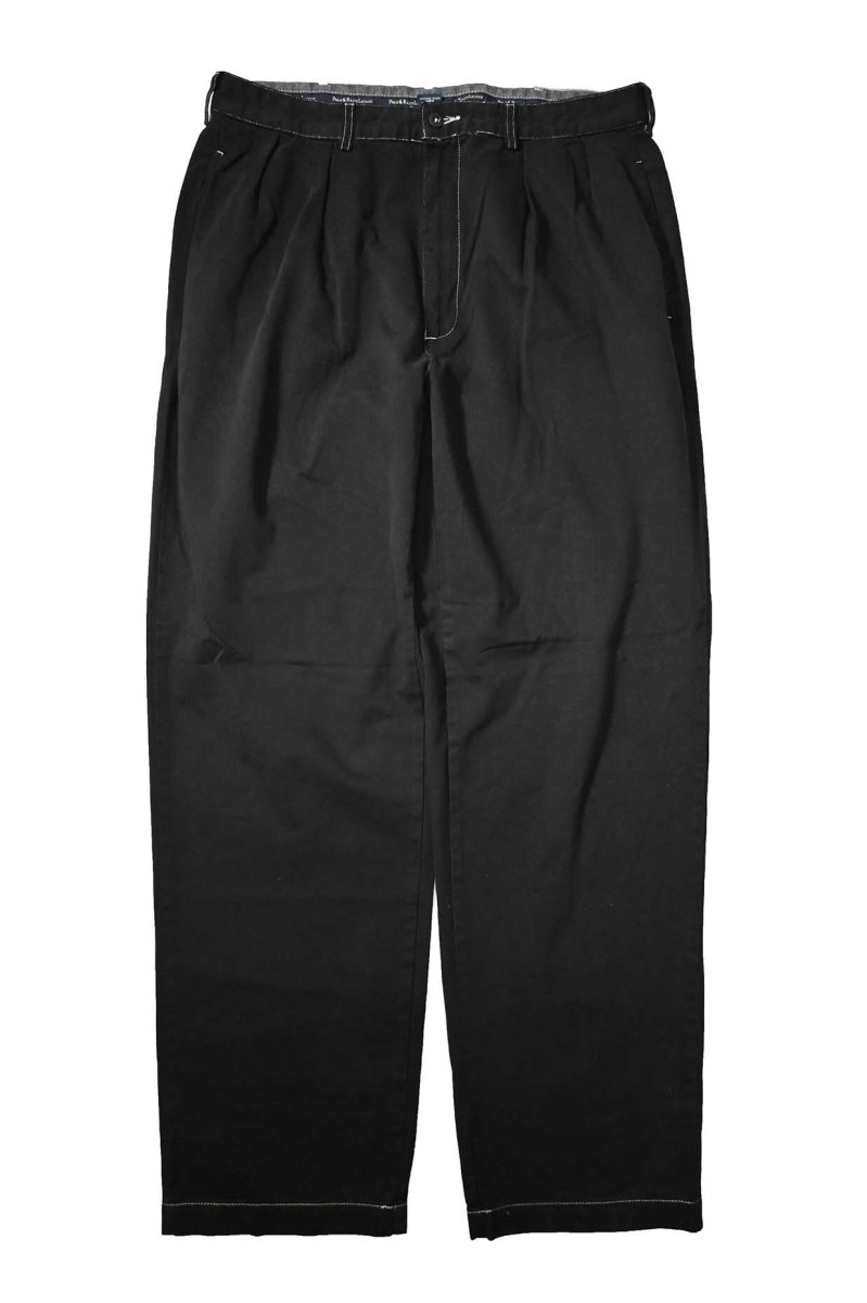 画像1: 90-00s Used Polo Ralph Lauren Pleated Chino Trouser Black Over Dye "Andrew Pant" ラルフローレン (1)