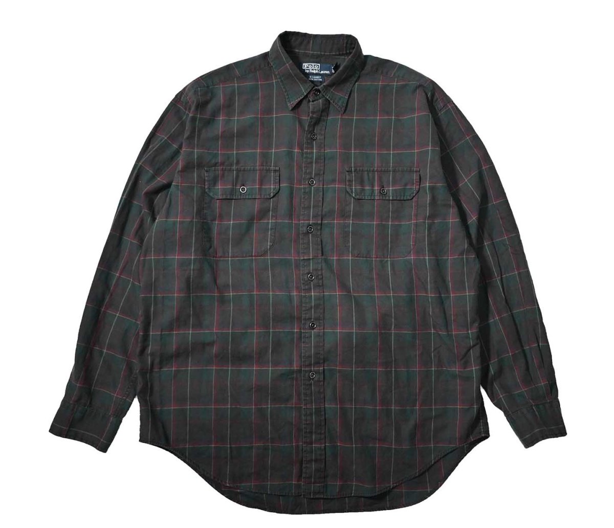 画像1: 90-00s Used Polo Ralph Lauren Plaid Shirt "G.I.Shirt" (1)
